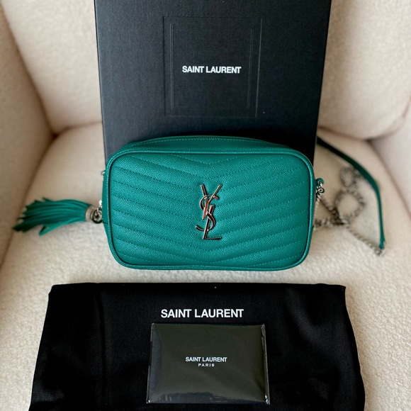 Saint Laurent Mini Lou Bag in “Green Field” color - Picture 12 of 14